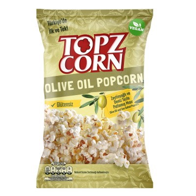 Topzcorn Zeytinyağlı & Deniz Tuzlu Glütensiz Popcorn 110 G
