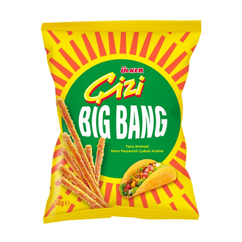 Ülker Çizi Bigbang Mısır Parçacıklı Peynirli Taco Çubuk 50 G