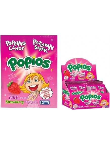 Hleks Popios Candy Çilek Aromalı Patlayan Şeker 4 G