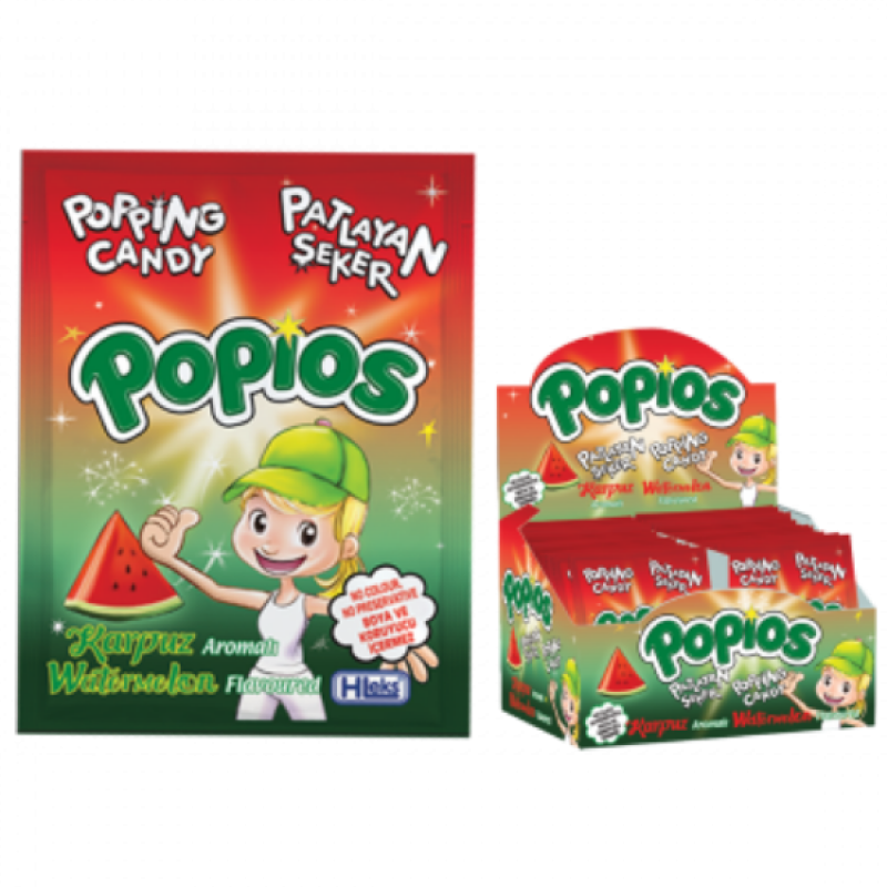 Hleks Popios Candy Karpuz Aromalı Patlayan Şeker 4 G