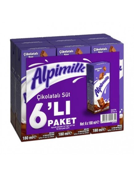 Alpimilk Süt Aromalı Çikolatalı 180 Ml ( 6 Adet )