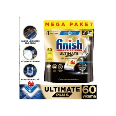 Finish Ultimate Plus Hepsi Bir Arada 60 Kapsül Lemon Bulaşık Tableti